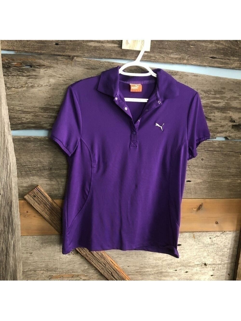 PUMA Size Large Purple Dri-Fit Golf Shirt